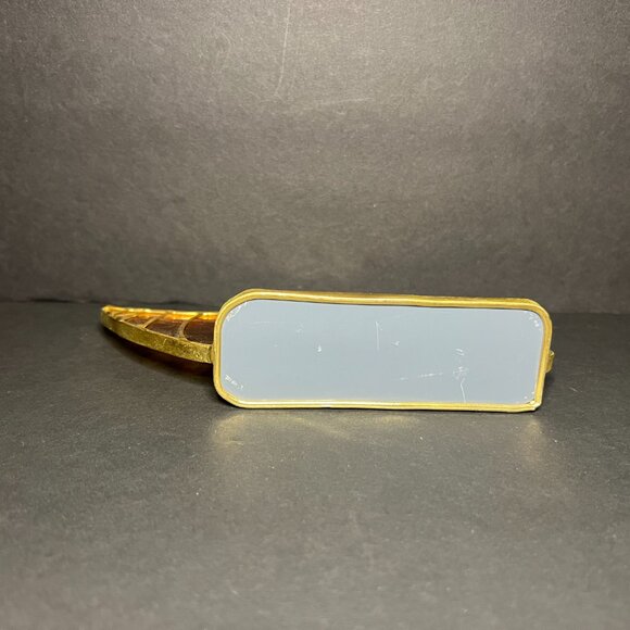 Vintage Rare Unique Gold Tone Stained Glass Free Standing Cornucopia 3.25 x 6.5" - Picture 9 of 9